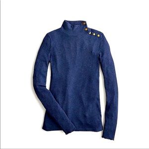 OBO!! J crew Button-shoulder ribbed turtleneck top. Moving sale!